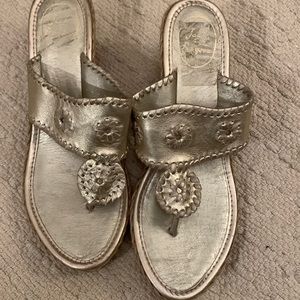 Jack Rogers Metallic Lite Gold Wedge Sandals / Brand NEW